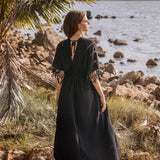 Black Boho Dress • Boho Goddess Dress • Maxi Bridesmaid Dress - AYA SW IDR