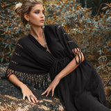 Black Boho Dress • Boho Goddess Dress • Maxi Bridesmaid Dress - AYA SW IDR