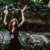 Black Boho Dress with Open Back • Organic Cotton Dress - AYA SW IDR