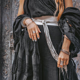 Black Boho Fringe Shawl • Cotton Scarf • Organic Sustainable Shawl - AYA SW IDR