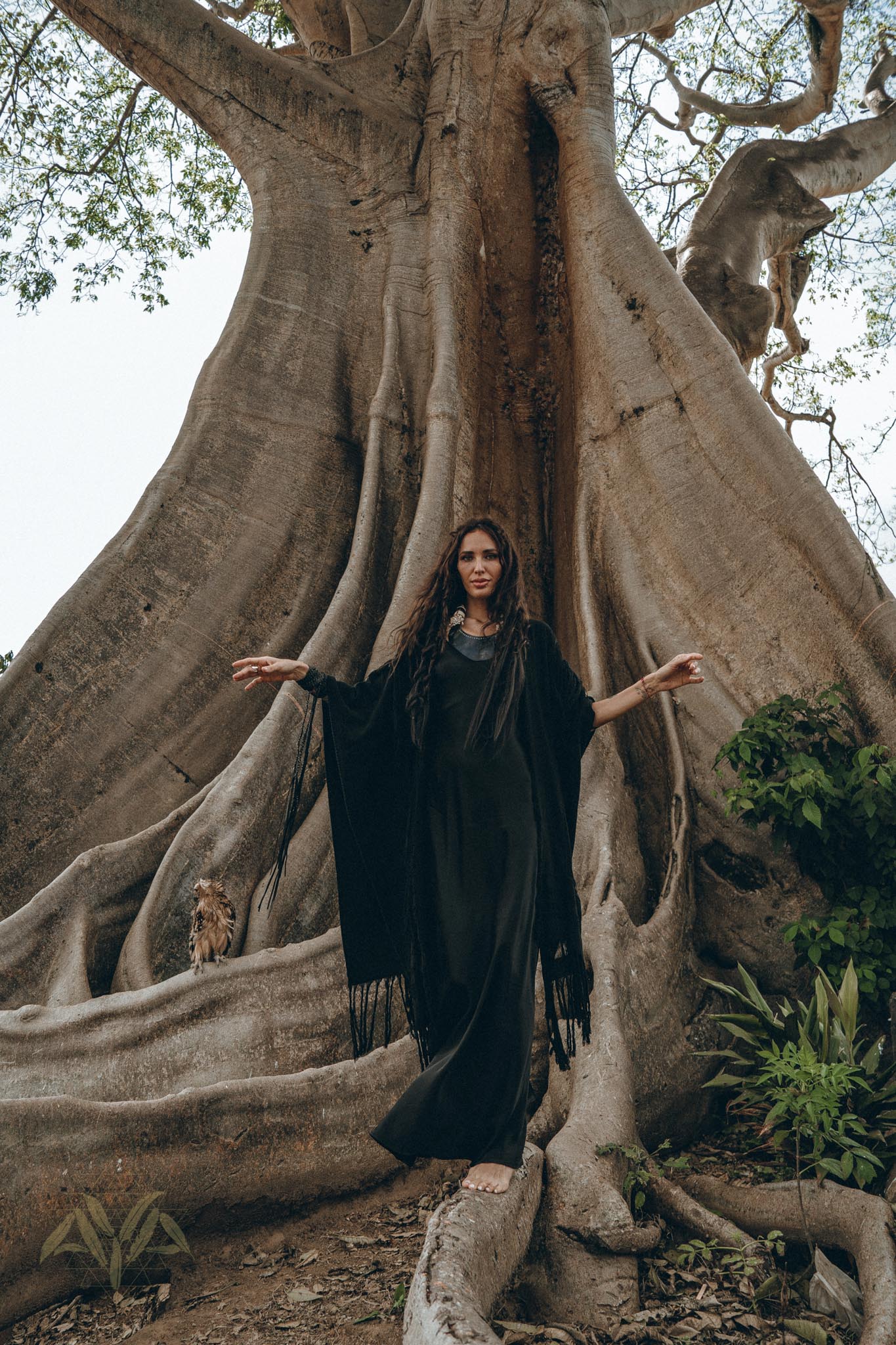 Black Boho Poncho • Long Poncho Robe Cardigan • Bridal Cover Up Cardigan - AYA SW IDR