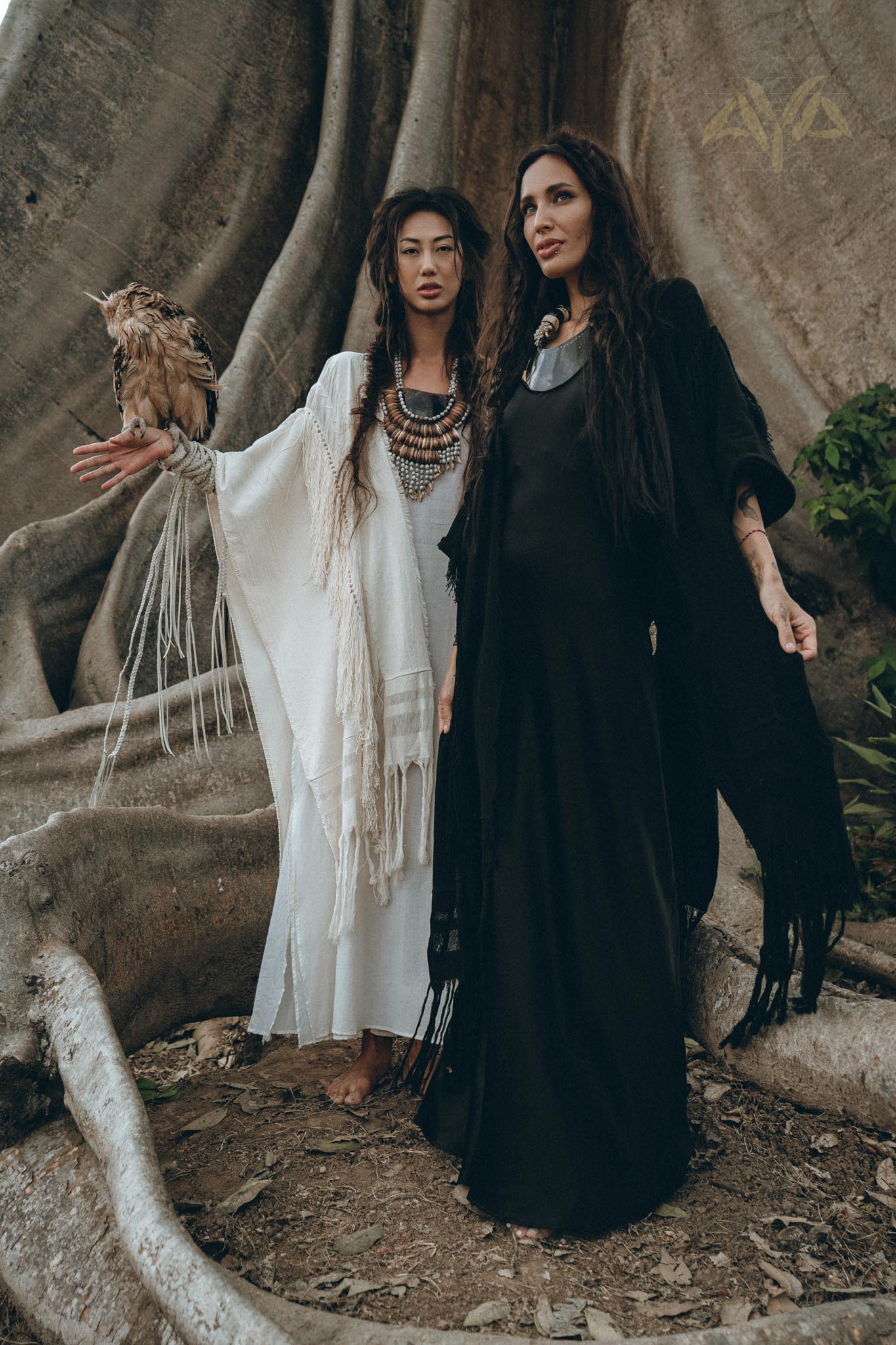 Black Boho Poncho • Long Poncho Robe Cardigan • Bridal Cover Up Cardigan - AYA SW IDR