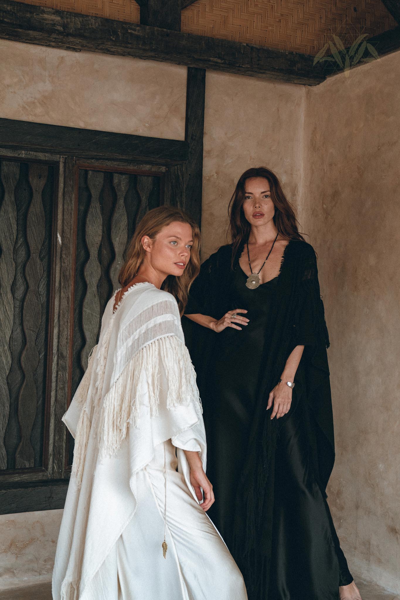 Black Boho Poncho • Long Poncho Robe Cardigan • Bridal Cover Up Cardigan - AYA SW IDR