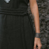 Black Casual Dream Wrap Dress Open Back High Slit Dress - AYA SW IDR