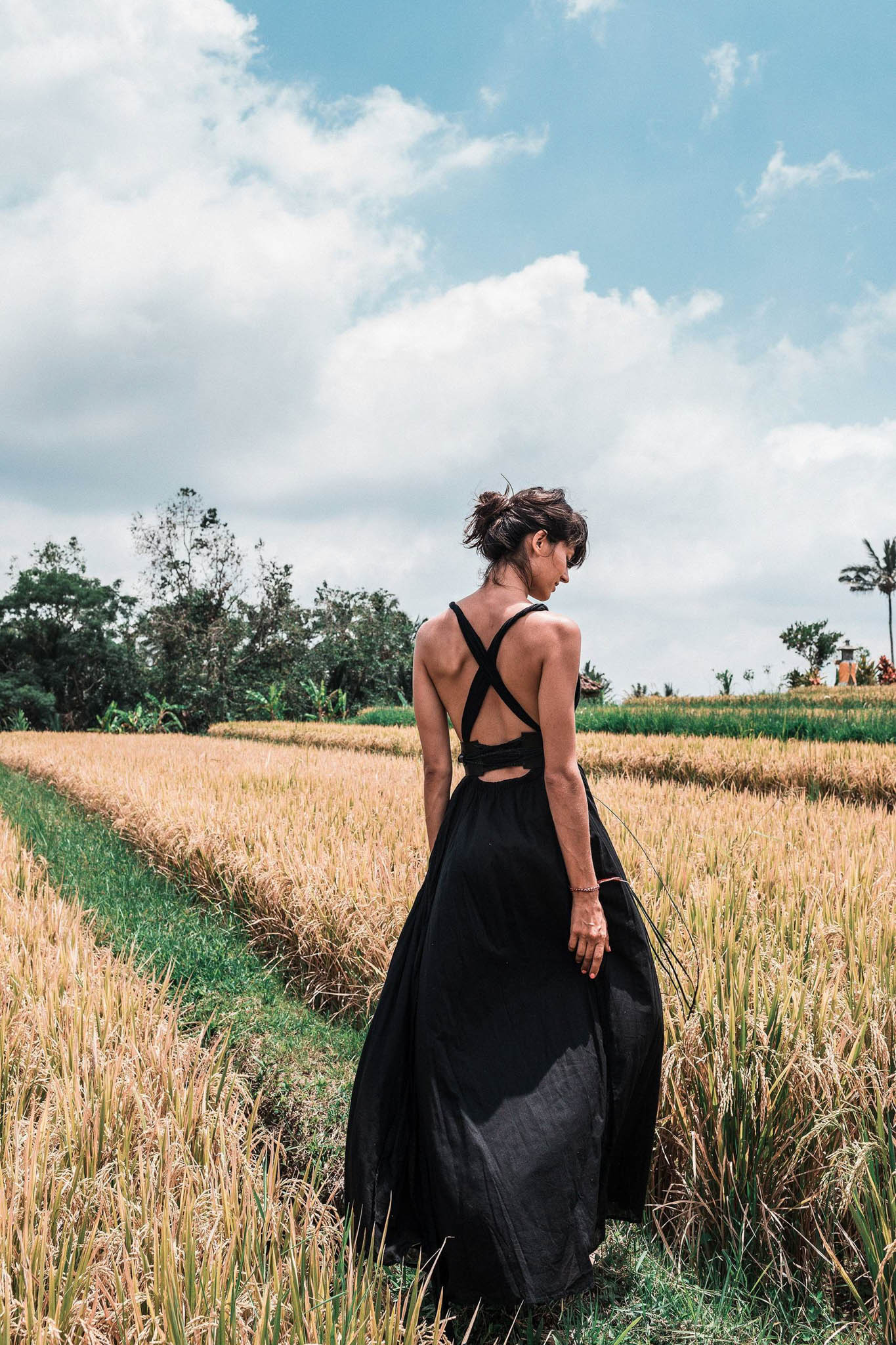Black Cotton Bohemian Maxi Dress Convertible Dress - AYA SW IDR