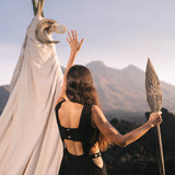 Black Evening Boho Bohemian Maxi Dress - AYA Sacred Wear