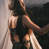 Black Evening Boho Bohemian Maxi Dress - AYA Sacred Wear