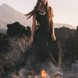 Black Evening Boho Bohemian Maxi Dress - AYA Sacred Wear