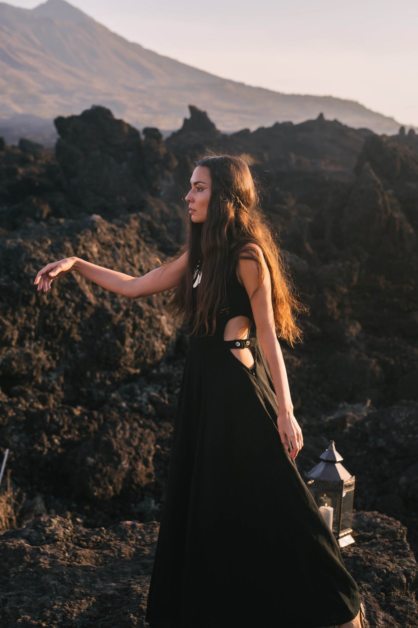 Black Evening Boho Bohemian Maxi Dress - AYA Sacred Wear