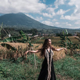 Black Cotton Long Maxi Dress • Open Back Goddess Dress - AYA SW IDR