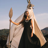 Black Evening Boho Bohemian Maxi Dress - AYA SW IDR