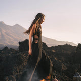 Black Evening Boho Bohemian Maxi Dress - AYA SW IDR