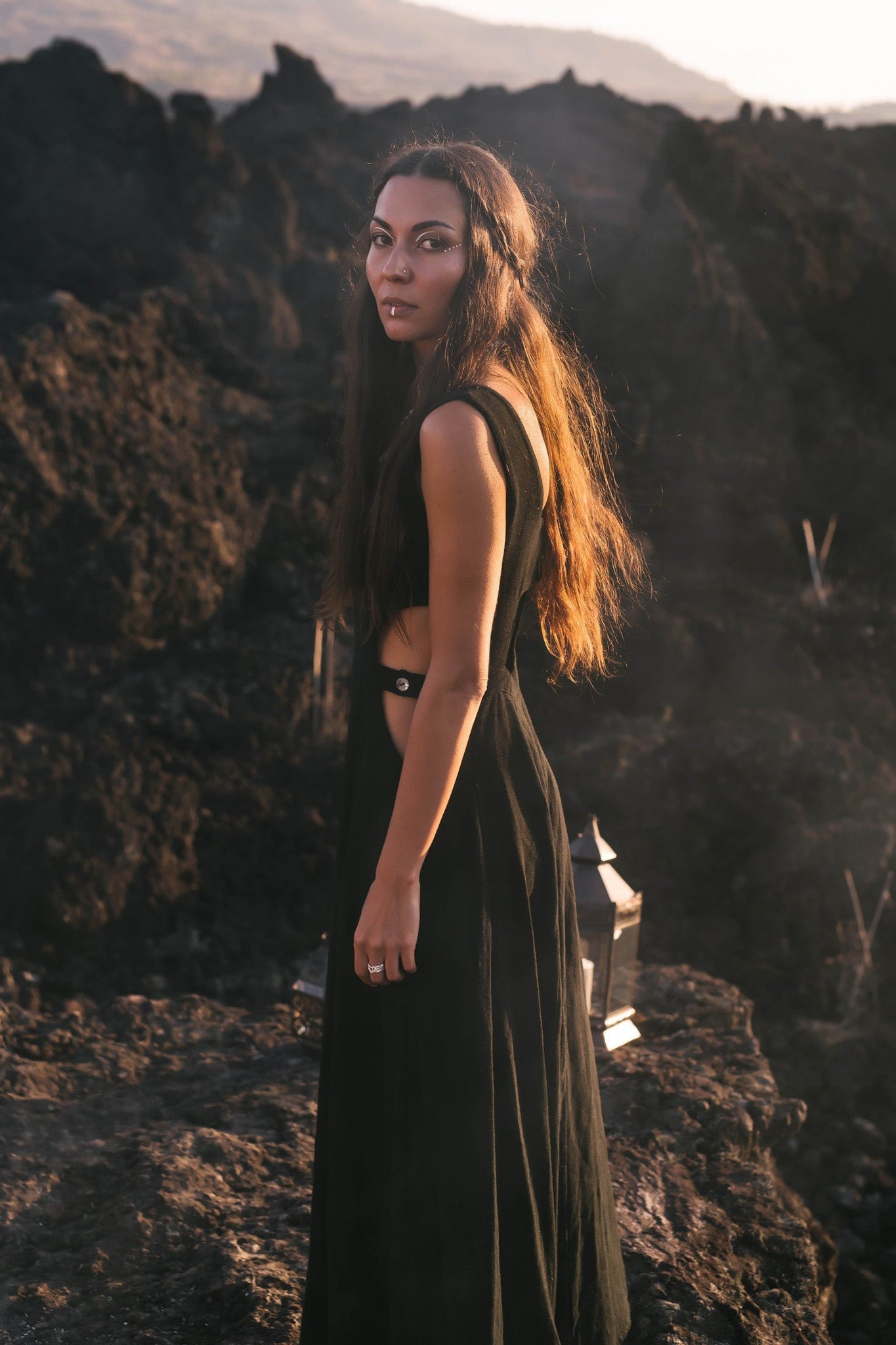 Black Evening Boho Bohemian Maxi Dress - AYA SW IDR