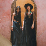 Black Freyja Dress • Open Sides Maxi Party Dress • Bridesmaid Ring Dress - AYA SW IDR