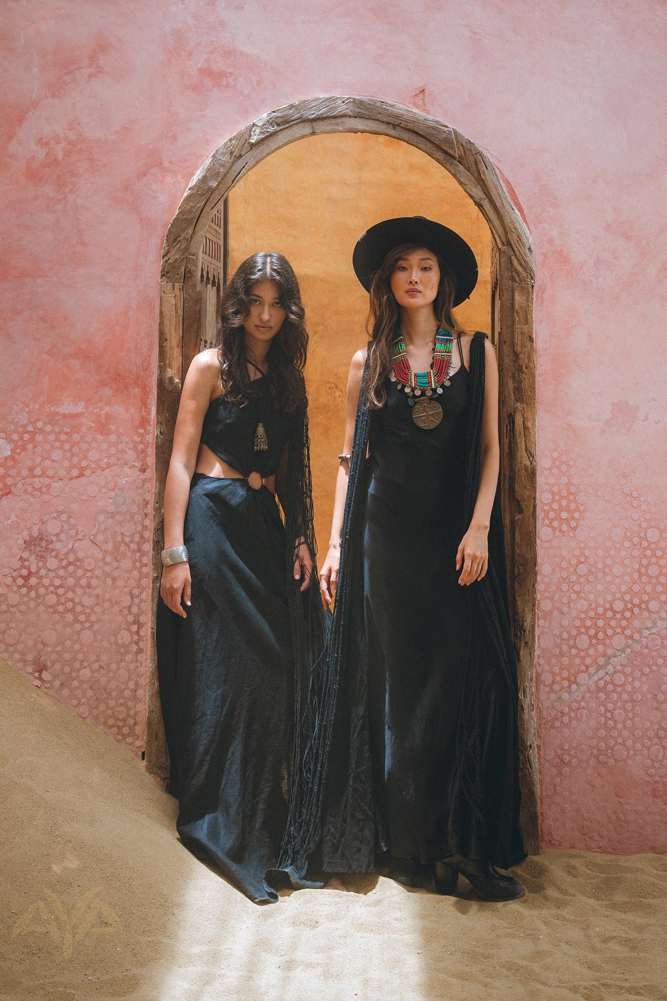 Black Freyja Dress • Open Sides Maxi Party Dress • Bridesmaid Ring Dress - AYA SW IDR