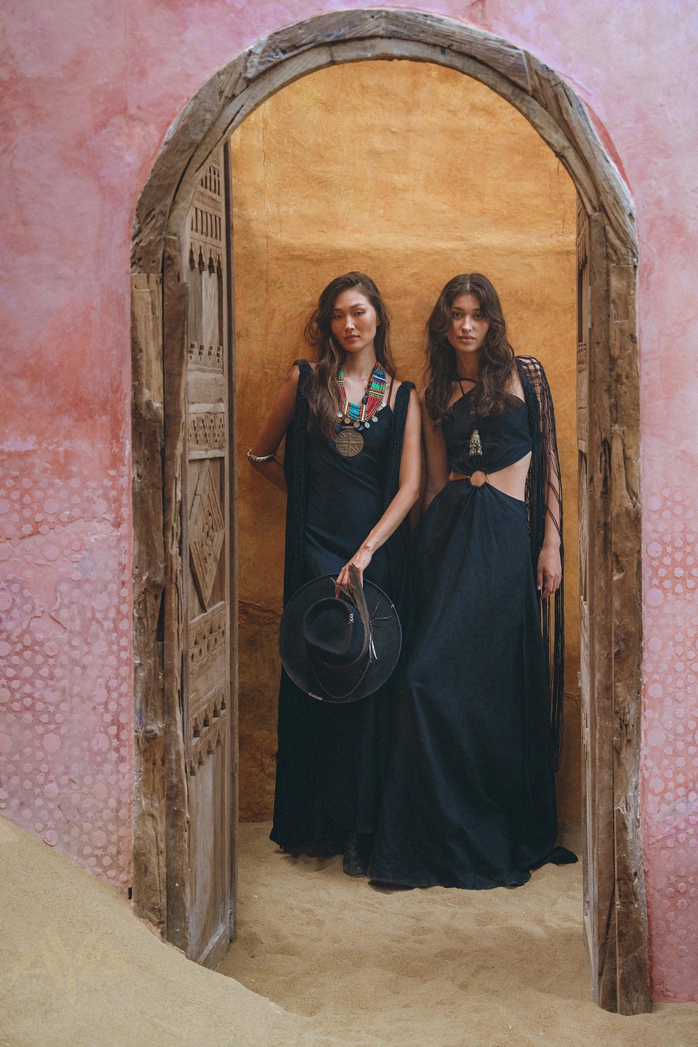 Black Freyja Dress • Open Sides Maxi Party Dress • Bridesmaid Ring Dress - AYA SW IDR