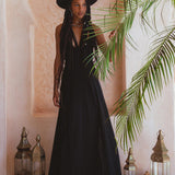 Black Goddess Dress • Organic Gothic Stylish Dress • Empire Waist Dress - AYA SW IDR