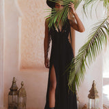 Black Goddess Dress • Organic Gothic Stylish Dress • Empire Waist Dress - AYA SW IDR