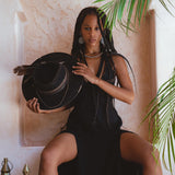 Black Goddess Dress • Organic Gothic Stylish Dress • Empire Waist Dress - AYA SW IDR