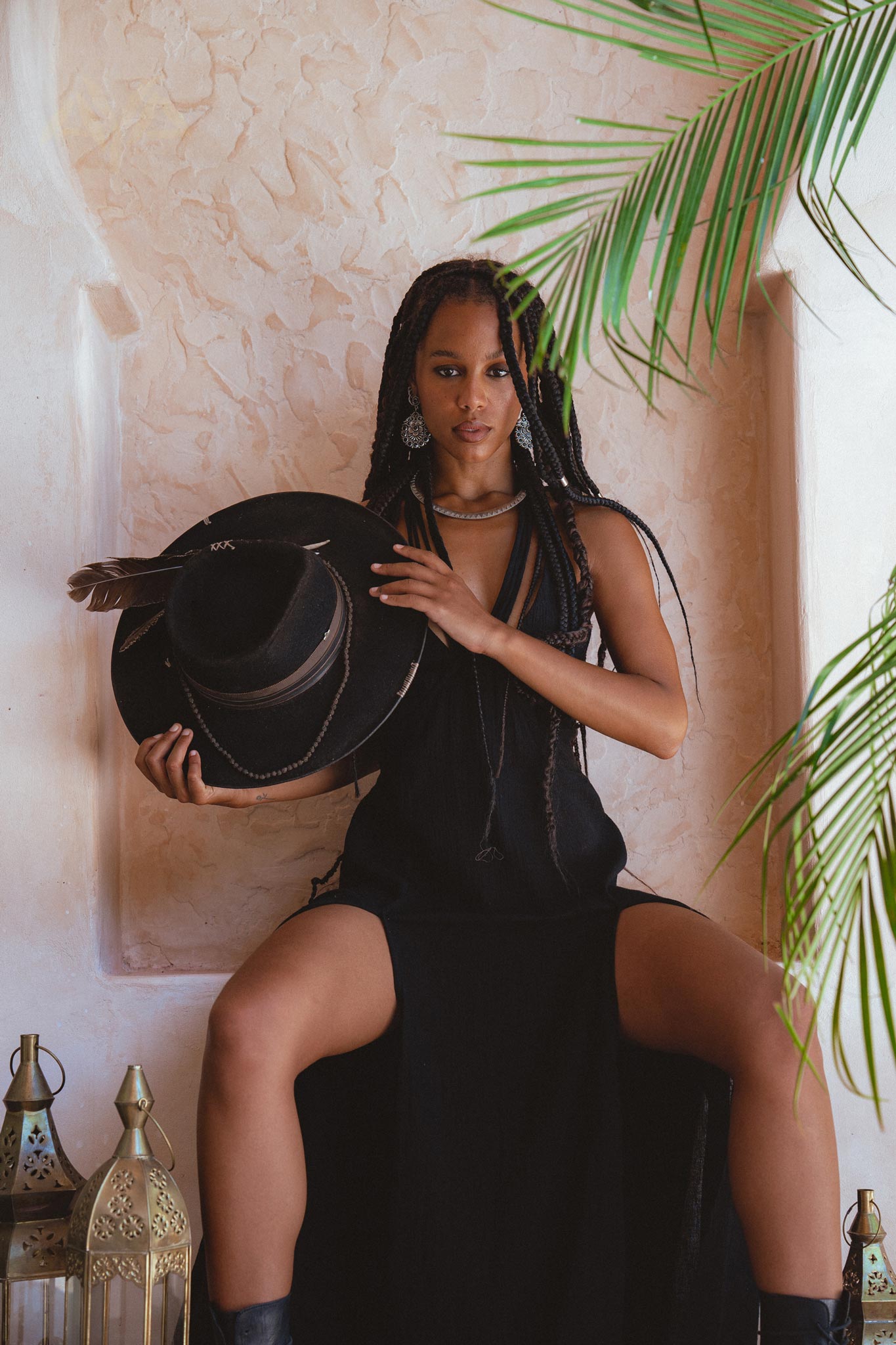 Black Goddess Dress • Organic Gothic Stylish Dress • Empire Waist Dress - AYA SW IDR