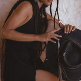 Black Goddess Dress • Organic Gothic Stylish Dress • Empire Waist Dress - AYA SW IDR