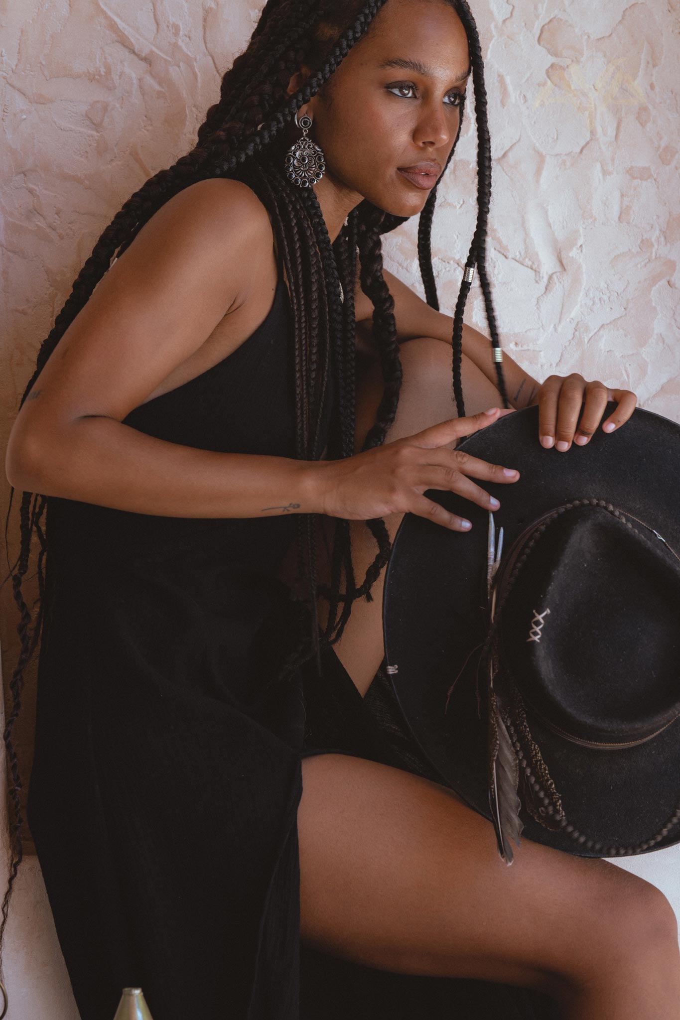 Black Goddess Dress • Organic Gothic Stylish Dress • Empire Waist Dress - AYA SW IDR