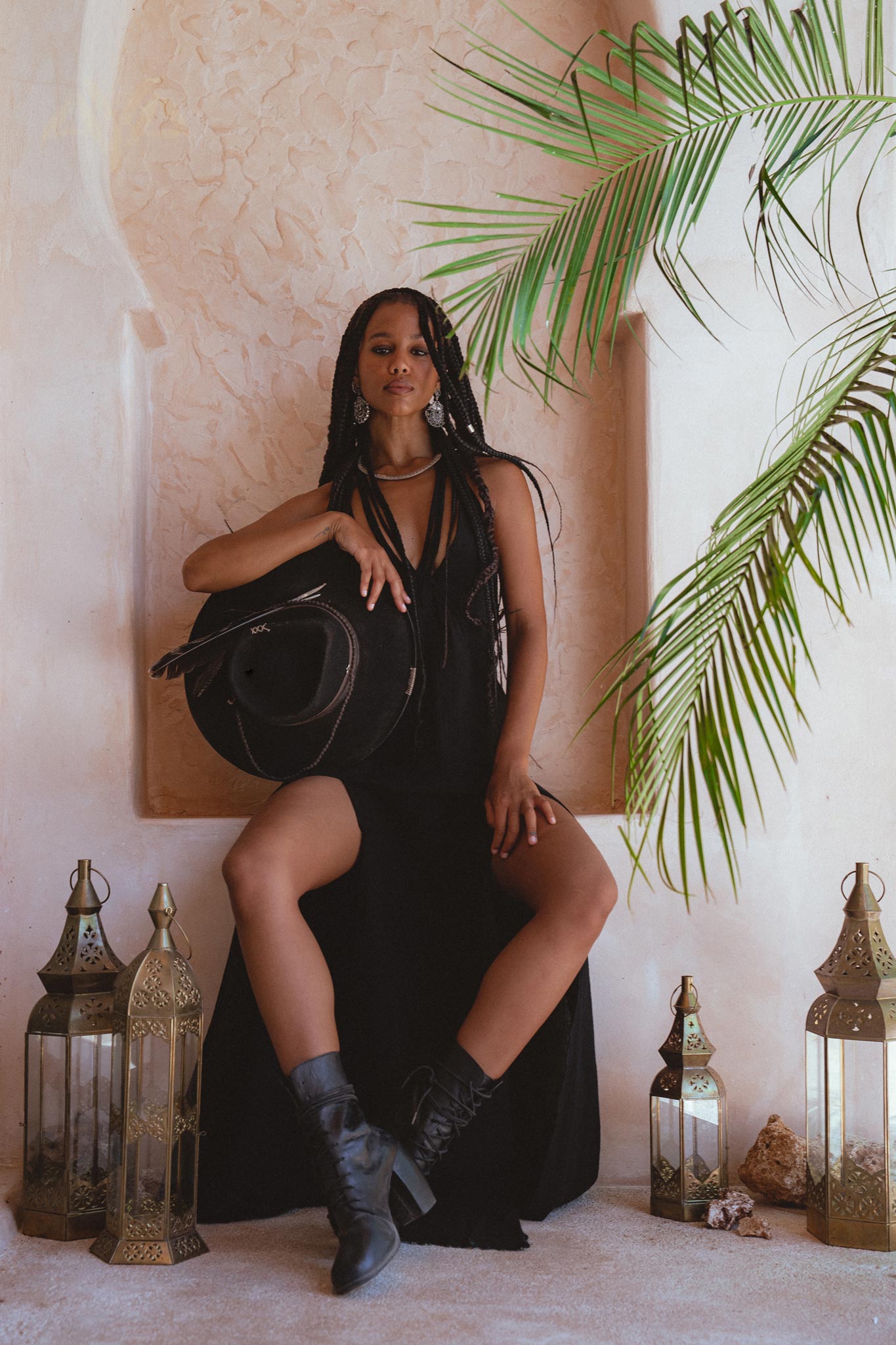 Black Goddess Dress • Organic Gothic Stylish Dress • Empire Waist Dress - AYA SW IDR