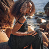 Black Greek Goddess Prom Boho Evening Dress - AYA SW IDR