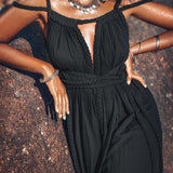 Black Greek Goddess Prom Boho Evening Dress - AYA SW IDR