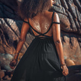 Black Greek Goddess Prom Boho Evening Dress - AYA SW IDR
