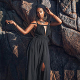 Black Greek Goddess Prom Boho Evening Dress - AYA SW IDR
