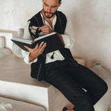 Black Hand Embroidered Vest for Men - AYA SW IDR