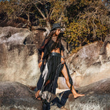 Black Hand Loomed Raw Cotton Top Bohemian Tribal Clothing - AYA SW IDR