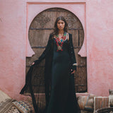 Black Kannika Shirt Dress • Black Gothic Cover Up Dress • Long Sleeves Shirt Dress - AYA SW IDR