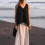 Black Linen Boho Top for Women • Viking Tunic - AYA SW IDR