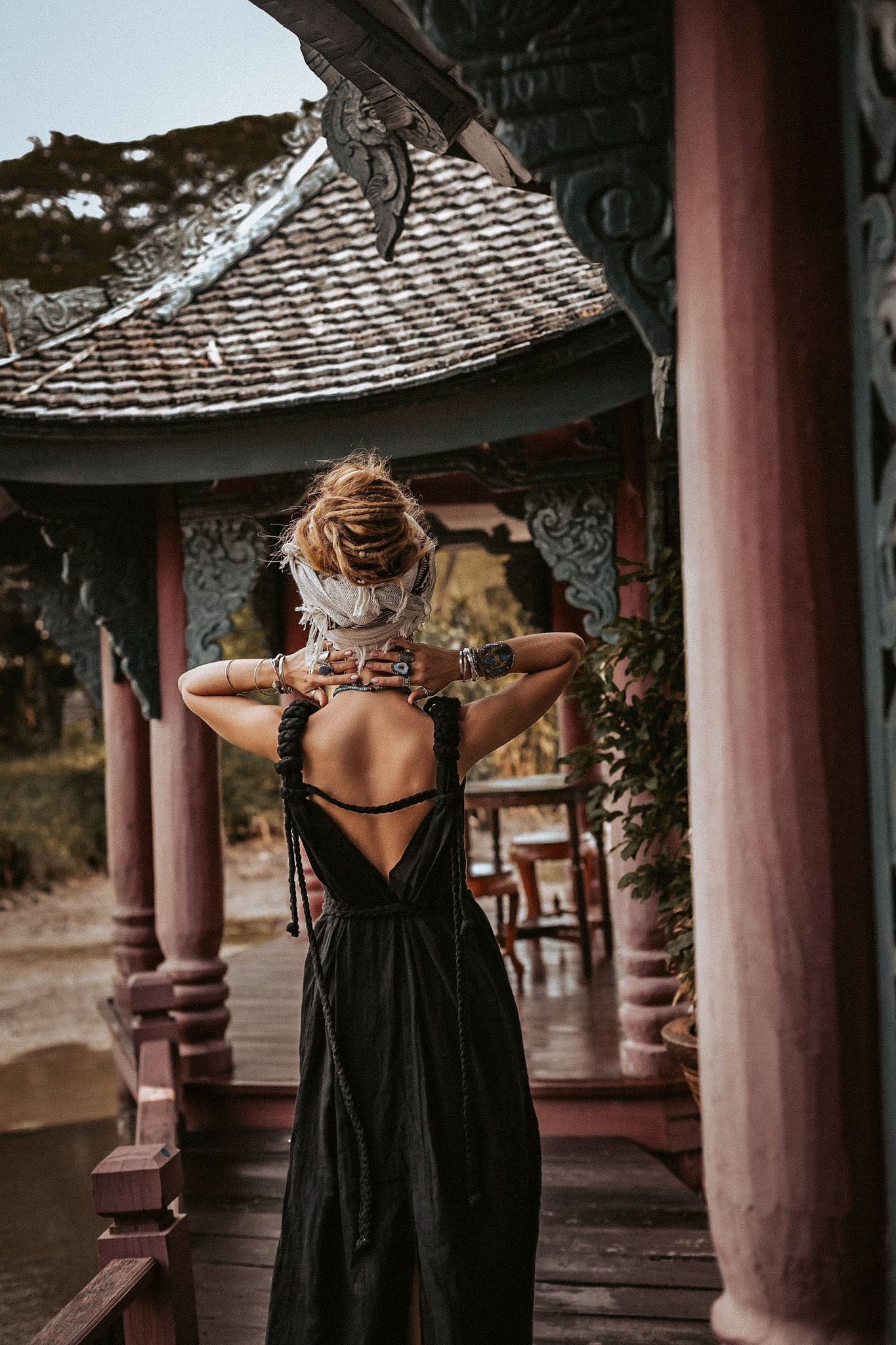 Black Nomad Spirit Dress (Adjustable size, multiway dress) - AYA SW IDR