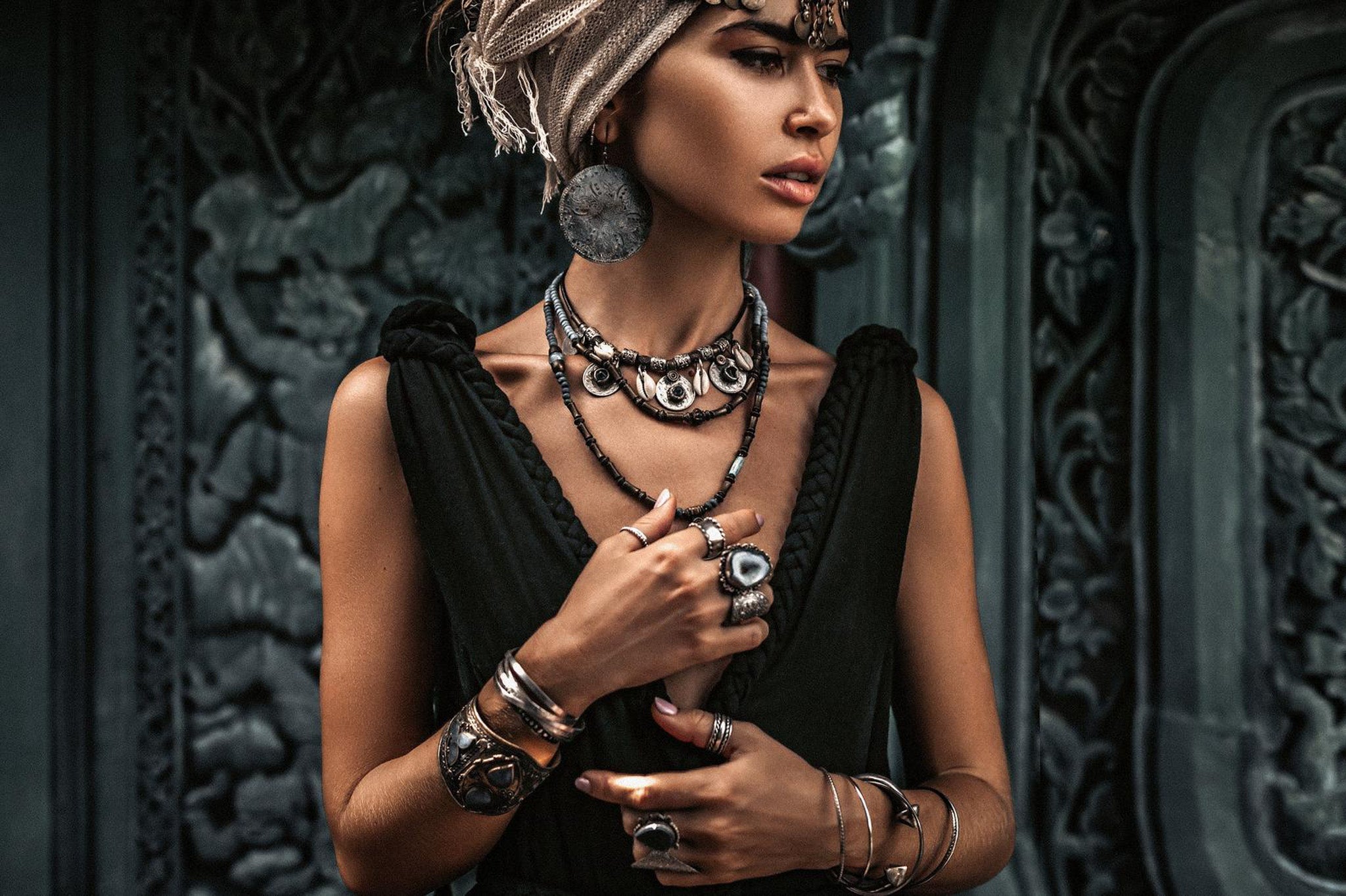Black Nomad Spirit Dress (Adjustable size, multiway dress) - AYA SW IDR