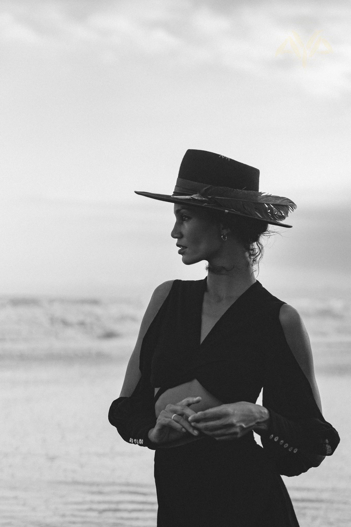 Black Open Shoulders set • Boho Crop Top and Pants • Goth Adjustable Set - AYA SW IDR