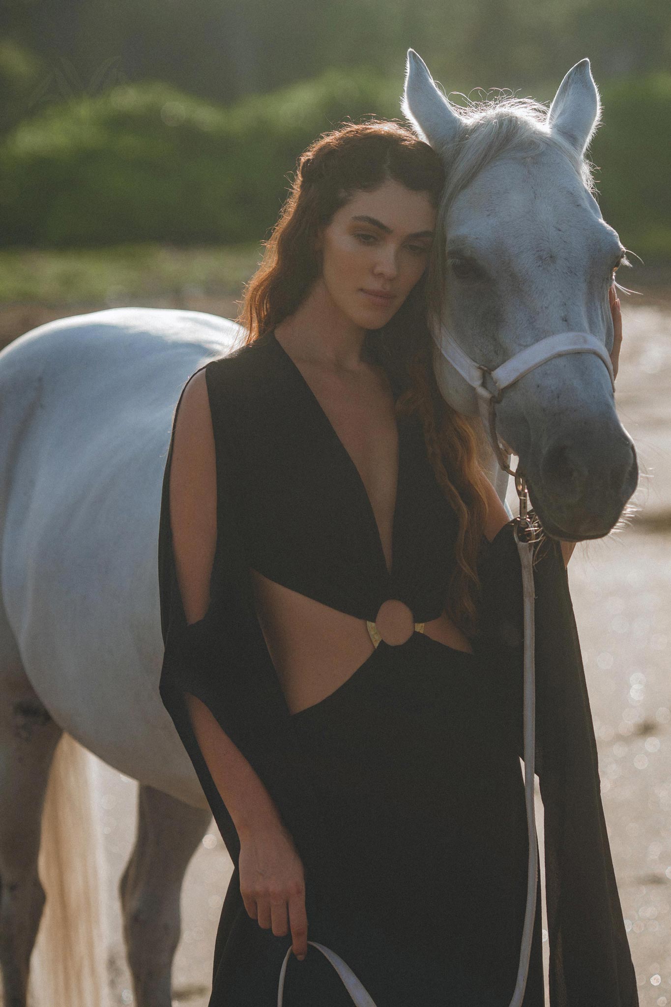 Black Organic Wedding Boho Dress for Women • Goddess Dress - AYA SW IDR
