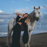 Black Organic Wedding Boho Dress for Women • Goddess Dress - AYA SW IDR