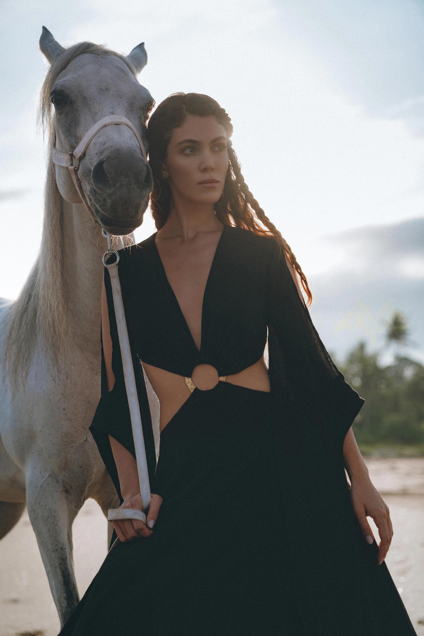 Black Organic Wedding Boho Dress for Women • Goddess Dress - AYA SW IDR