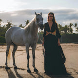 Black Organic Wedding Boho Dress for Women • Goddess Dress - AYA SW IDR