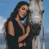 Black Organic Wedding Boho Dress for Women • Goddess Dress - AYA SW IDR