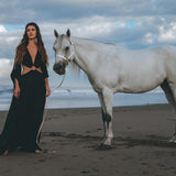 Black Organic Wedding Boho Dress for Women • Goddess Dress - AYA SW IDR