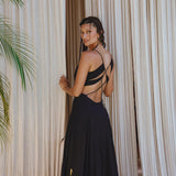 Black Oshun Dress • A-line Dress Light Cotton and Silk Formal Bridal Dress - AYA SW IDR