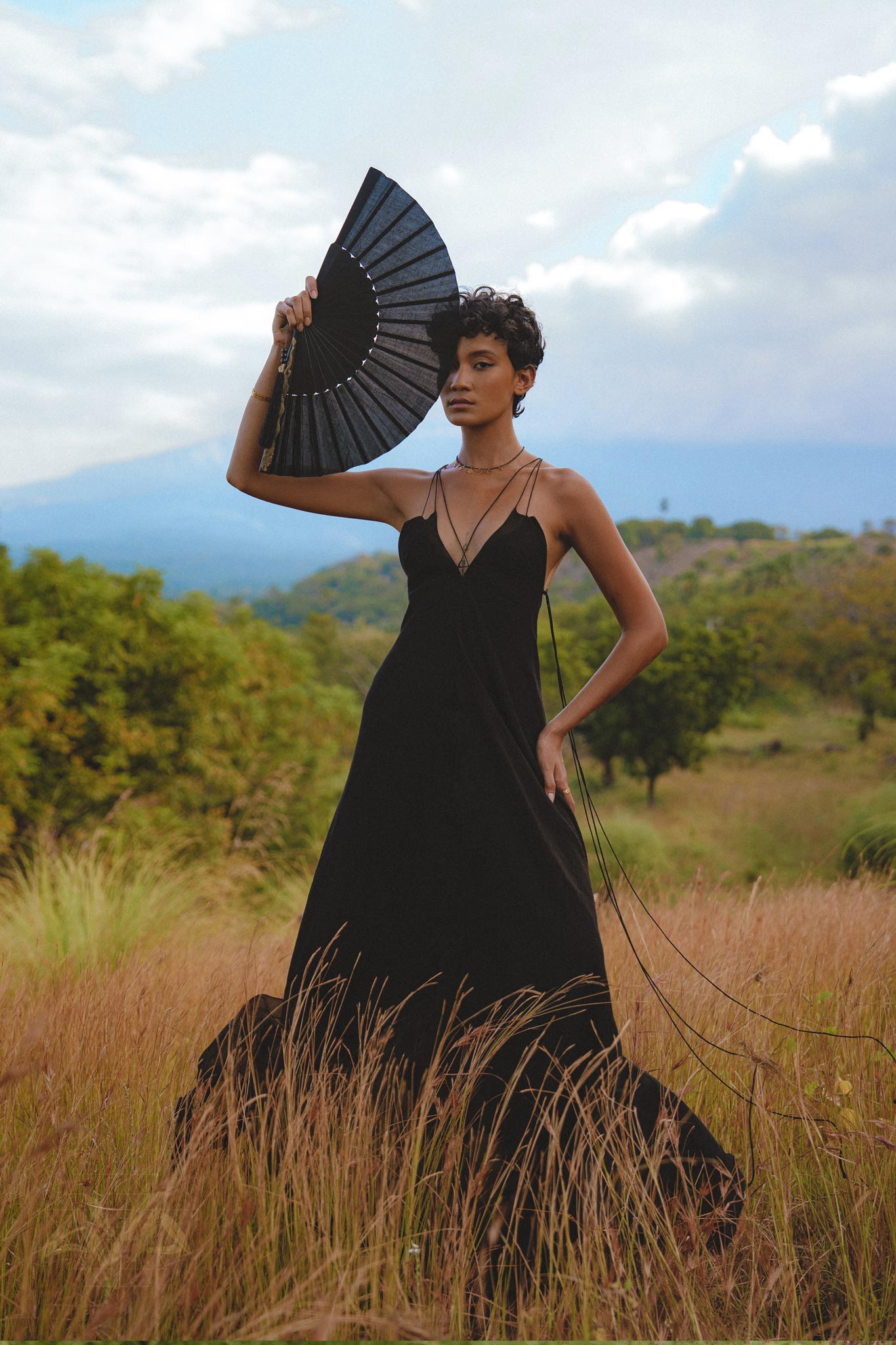 Black Padma Dress • Cocktail Summer Dress • Minimalist Elegant Open Back Dress - AYA SW IDR