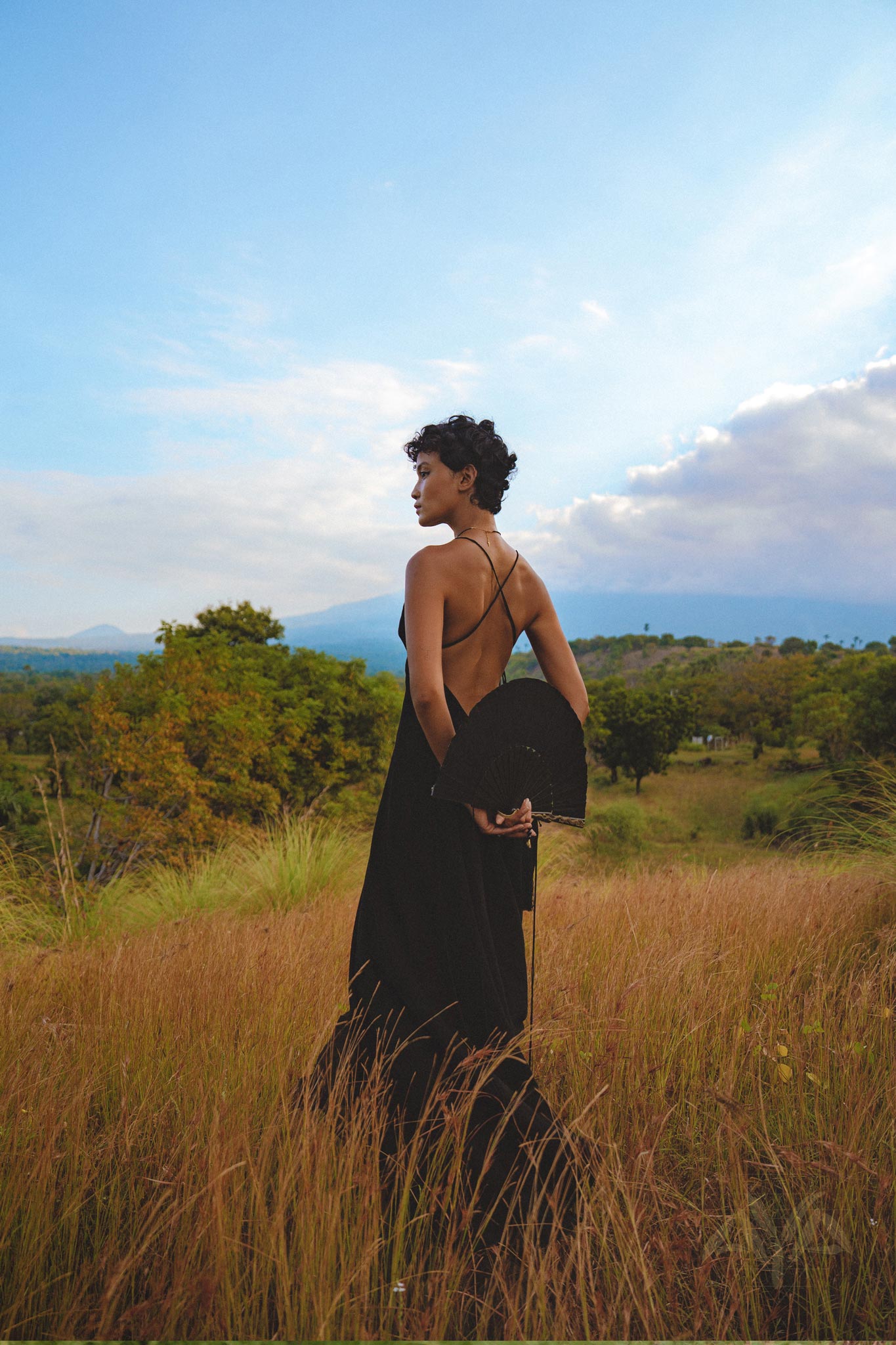 Black Padma Dress • Cocktail Summer Dress • Minimalist Elegant Open Back Dress - AYA SW IDR