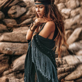 Black Poncho • Bohemian Poncho • Plus Size Clothing - AYA SW IDR