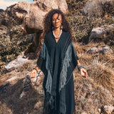 Black Poncho • Bohemian Poncho • Plus Size Clothing - AYA SW IDR