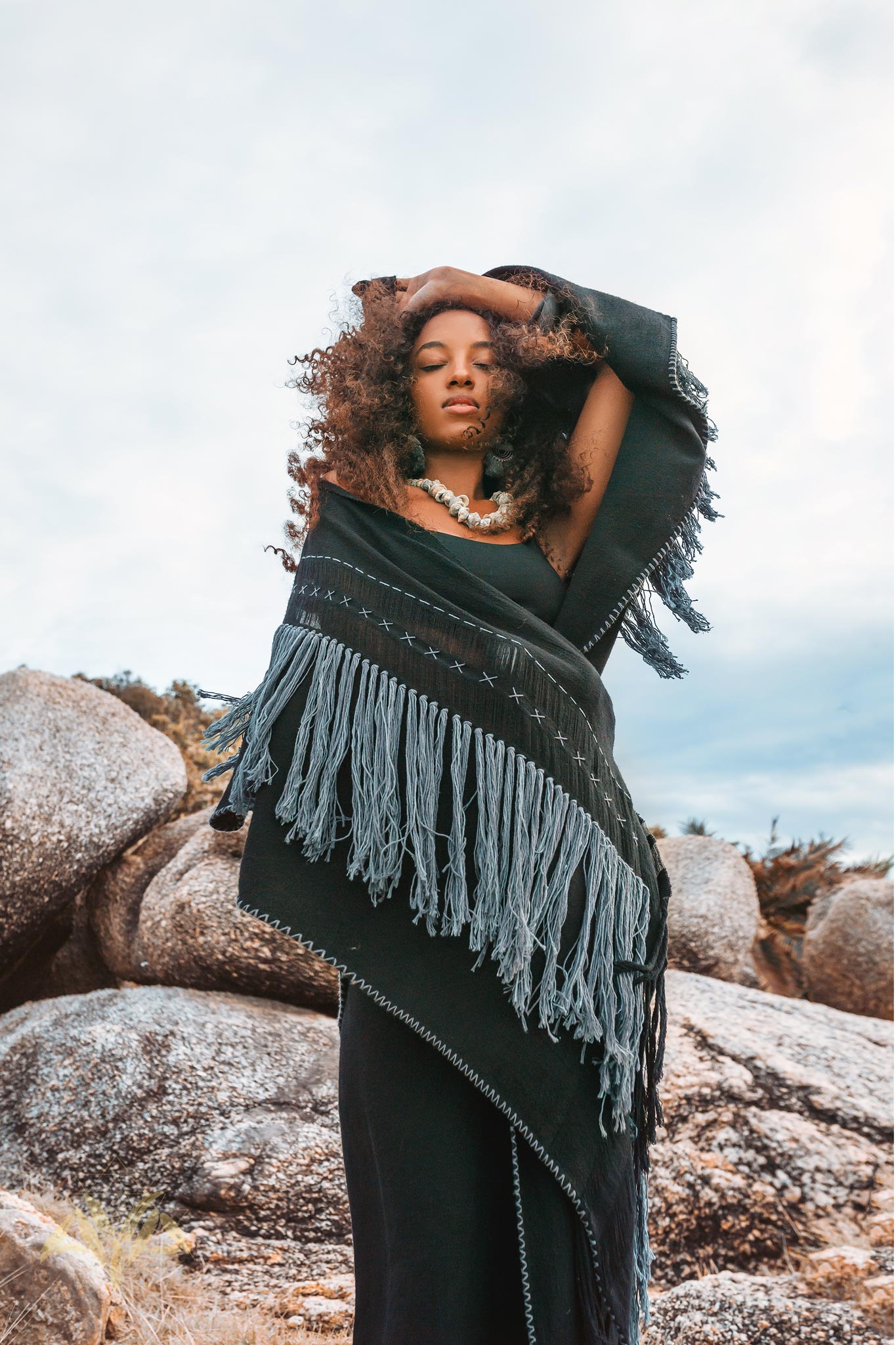 Black Poncho • Bohemian Poncho • Plus Size Clothing - AYA SW IDR